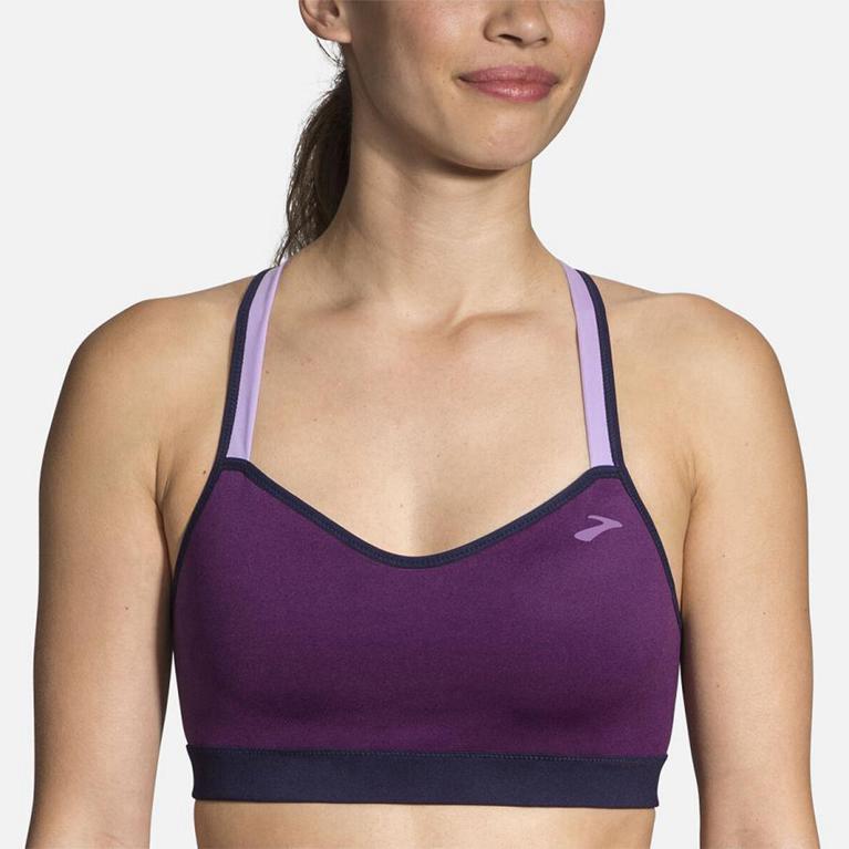 Brooks Womens Uprise Crossback Running Bra - Purple (687352-UBL)